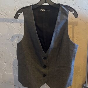 Zara Charcoal Buttoned Vest